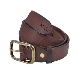 Personalized Leather Belt, Leather Belt, Custom Unisex Leather Belt, Handmade in the USA, Full Grain, Veg Tanned Leather.