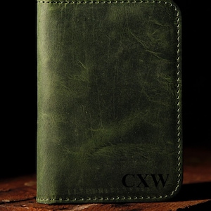 Minimalist Wallet Personalized Card Holder Ultra Slim Wallet Men's Wallet Women's Wallet, Green image 4