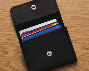 Engraved leather card holder, Leather business card case, Custom credit card holder, Handmade card holder, Business card storage case