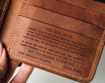 Wallet for son personalized,Wallet for boys personalized,Wallet gift for son,To my son wallet,Customized wallet,Monogram wallet,