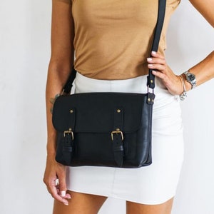 Bolso bandolera de piel para mujer, Bolso bandolera de piel, Bolso bandolera de piel para mujer, Bolso bandolera de piel hecho a mano, Bolso bandolera para mujer