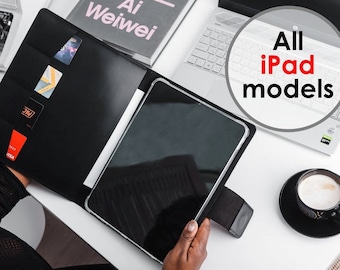 Cartera de piel para iPad, funda de piel para iPad Pro 11, funda con monograma para iPad Air 5, funda para iPad Mini 6, funda para iPad Pro 9.7, funda grabada para iPad