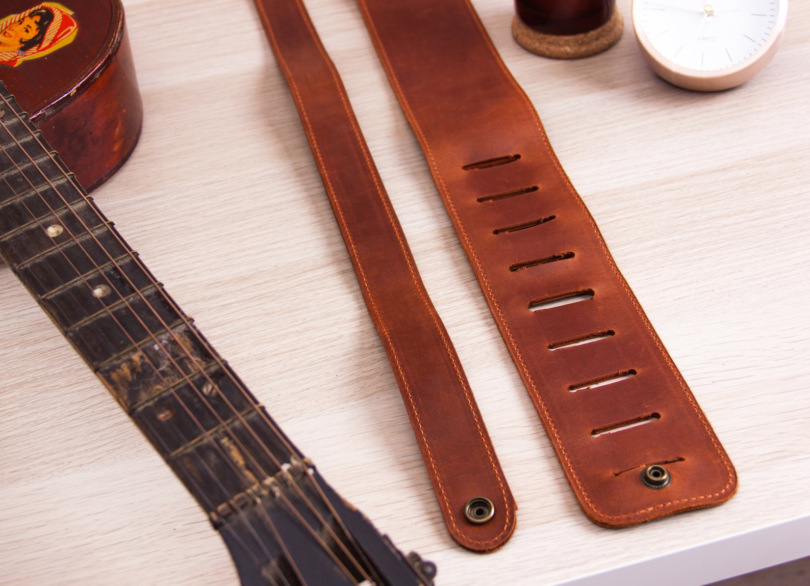 Guitar Strap With Nameleather Guitar Strapcustom Guitar Etsy