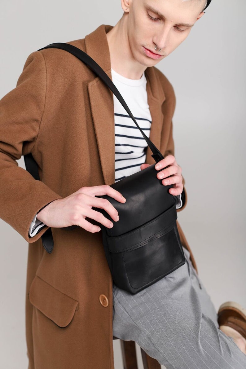 Small Messenger Bag Men Leather Bag Men Shoulder Bag Men - Etsy