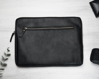 Pochette en cuir pour macbook, Étui pour ordinateur portable 15,6 pouces, Étui en cuir pour MacBook air, Fermeture éclair pour ordinateur portable, Housse pour Macbook pro 13 2020, Housse pour ordinateur portable