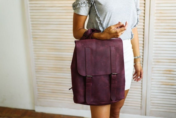 Backpack Purse Women,leather Backpack Purse,leather Laptop  display picture 1