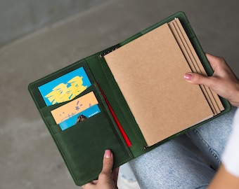 Personalized leather notebook cover, Travel notebook cover, Leather travel journal, Handmade journal cover, Refillable leather notebook