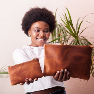 Reißverschluss-Täschchen, Clutch Taschen für Frauen, Schminktasche, Clutch Bag, Clutch Geldbörse, Geldbörse Beutel, Leder Make-up Tasche, Lederbeutel, Make-up Tasche Leder