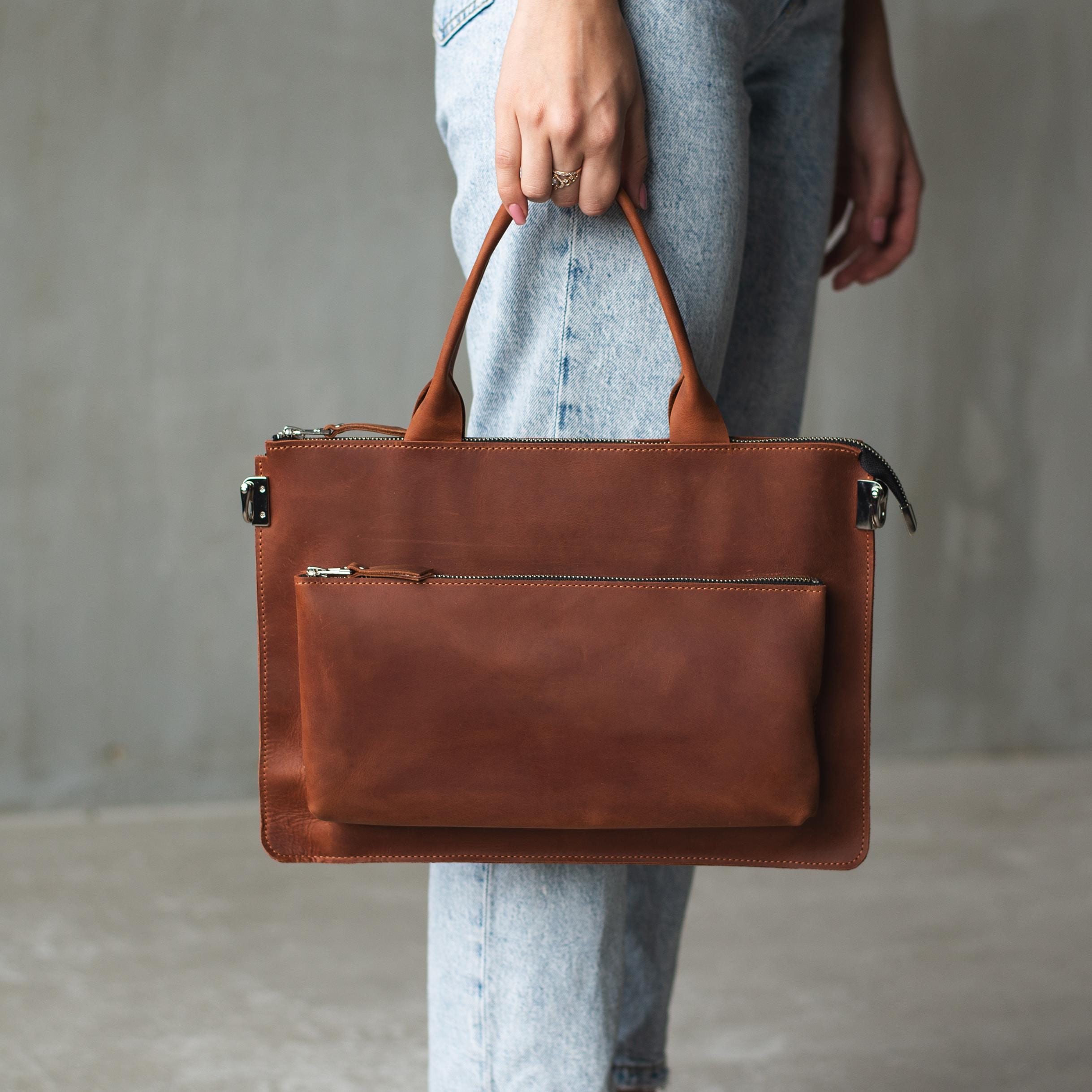 Engraved leather laptop bag, Leather MacBook bag, MacBook Pro 13 bag, 16 inch laptop bag, MacBook Air 15 bag, Personalized laptop bag