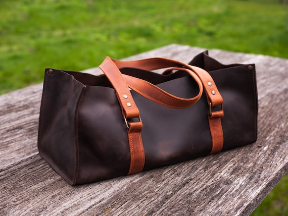 Large leather tool bag, Garden tool bag, Leather tool storage, Leather tool pouch, Tool bag for women, Tool bag for men, Leather tool holder