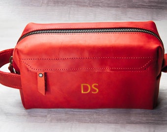 Women dopp kit,Leather toiletry bag women,Customized toiletry bag,Monogram toiletry bag women