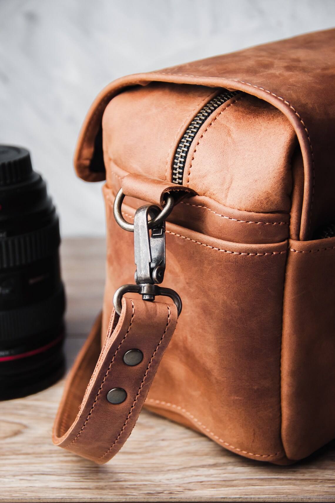Leather Dslr Camera Bagpersonalized Leather Camera Bagcamera Etsy