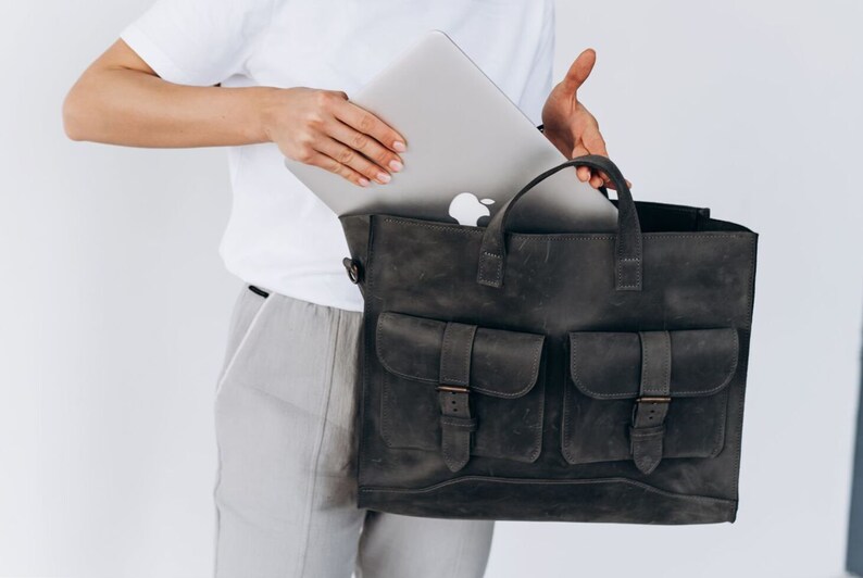 Leather Messenger Bag Women Laptop Bag Women Leather Etsy