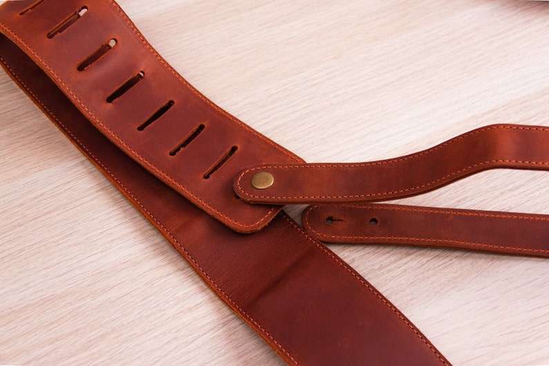 Guitar Strap With Nameleather Guitar Strapcustom Guitar Etsy