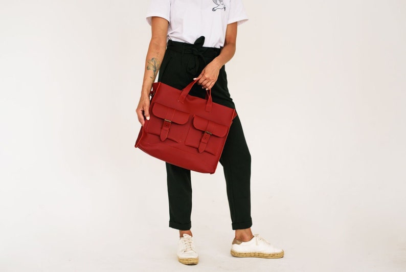 Leather Messenger Bag Women Laptop Bag Women Leather Etsy