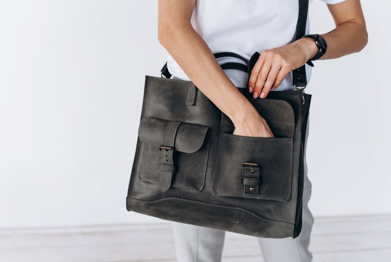 Leather Messenger Bag Women Laptop Bag Women Leather Etsy