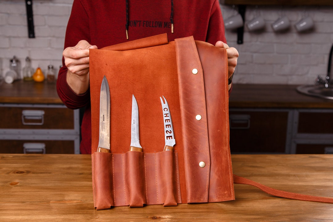 Personalized Leather Knife Bag Leather Roll for Knives Chef Etsy