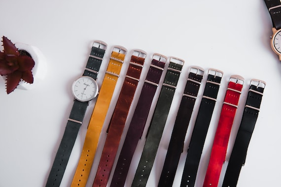 Slim leather watch strap, Engraved leather watch band, Handmade watch band, Custom leather watch strap, Wrist watch band, Womens watch bands