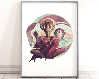 Balance Seeker Space Fantasy Art Wall Print