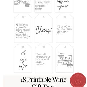 Wino Forever | Afdrukbare wijn- en alcoholcadeaukaartjes | Met grappige uitspraken geïnspireerd op de popcultuur | Direct downloaden