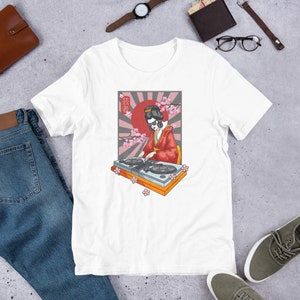 Japanese Geisha DJ T-Shirt - Unisex, Multiple Colors & Sizes Available