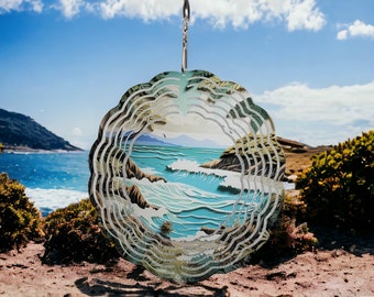 Ocean Scene Sea Waves Wind Spinner Porch Decoration