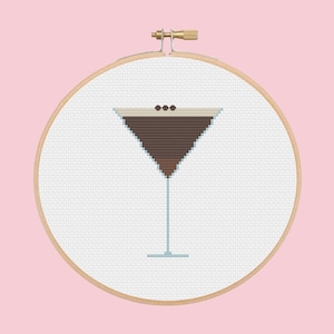 espresso martini - cocktail - schema punto croce