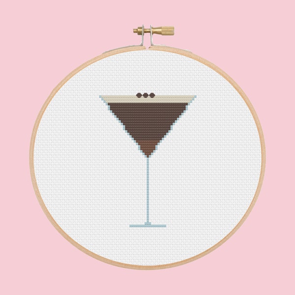espresso martini - cocktail - cross stitch pattern