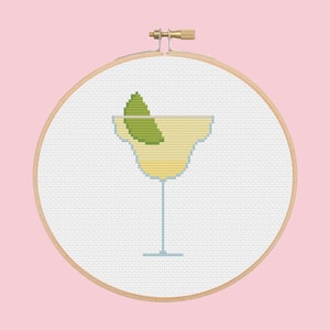 margarita - cocktail - cross stitch pattern