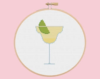 margarita - cocktail - cross stitch pattern