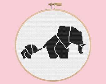 elephant mum and baby - cross stitch pattern