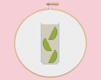 vodka tonic - cocktail - cross stitch pattern