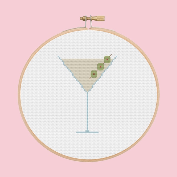 dirty martini - cocktail - cross stitch pattern