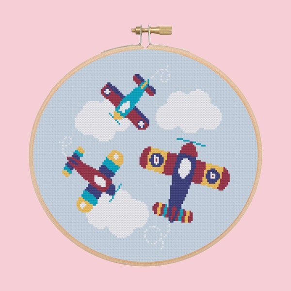 planes cross stitch pattern