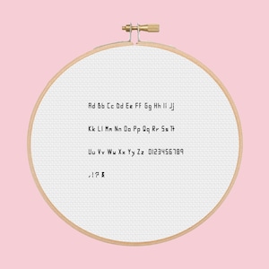 full alphabet font 4 tiny font cross stitch pattern image 1