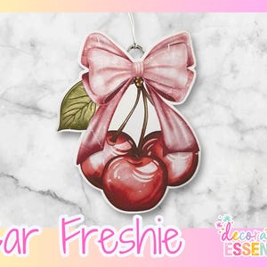 Cherry with Bow Car Freshie, Car Scent, Air Freshener