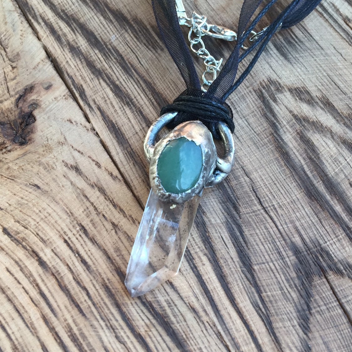 Quartz Point Necklace Soldered Crystal Necklace Soldered Etsy Australia