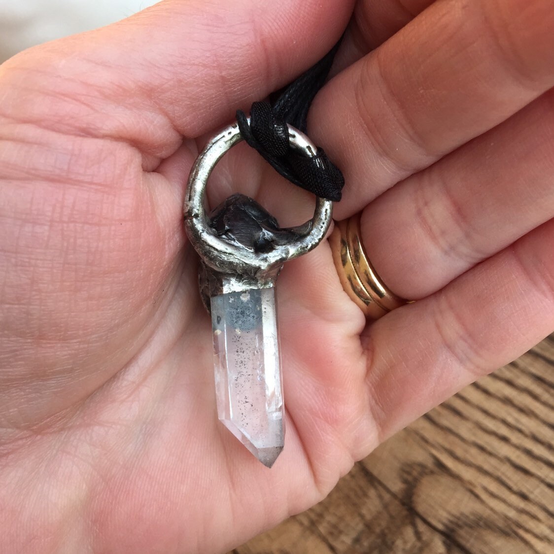 Quartz Point Necklace Soldered Crystal Necklace Soldered Etsy Australia