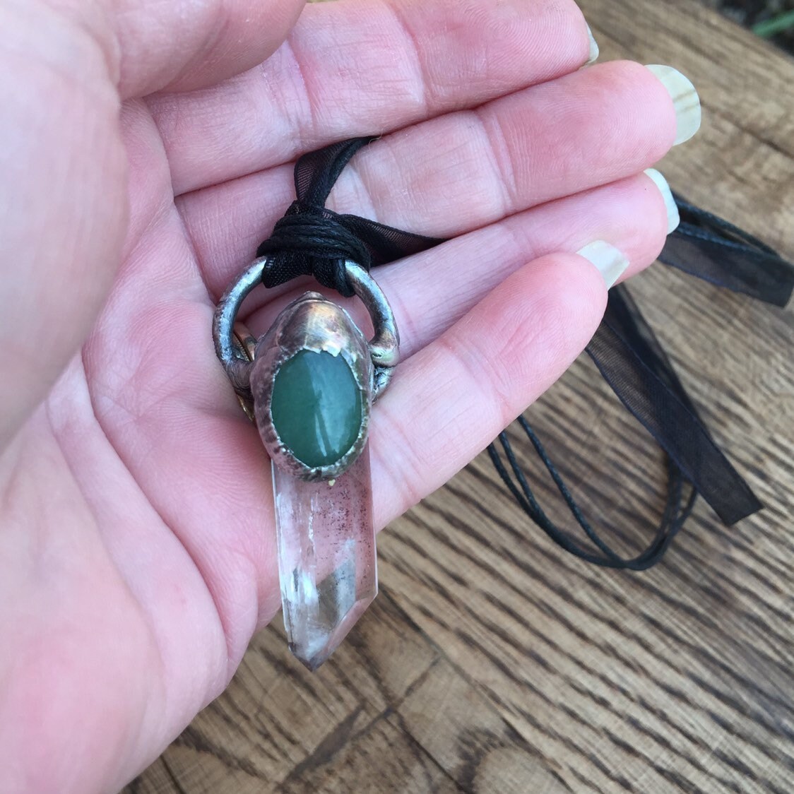 Quartz Point Necklace Soldered Crystal Necklace Soldered Etsy Australia