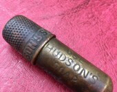 Rare complete Hudson s soap sewing etui sewing case. Complete with bobbin and needle holder