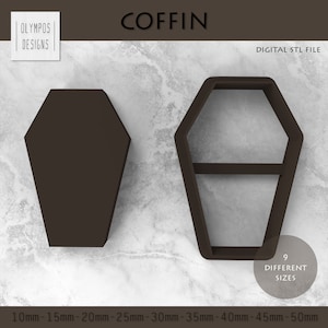 Coffin Clay Cutter | Digital STL File | 9 Sizes | Instant Digital Download | Easy To Print