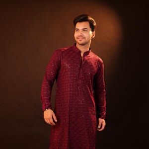 Kurta Pajama Set - Wine