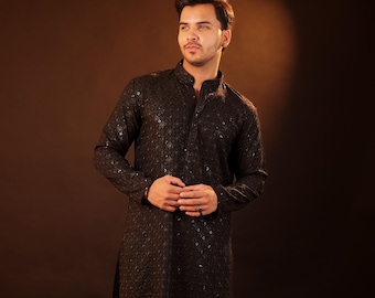 Kurta Pajama Set - black