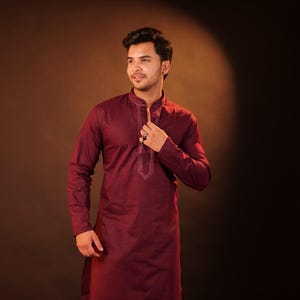 Kurta Pajama Set - wine