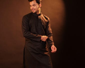 Kurta Pajama Set - black