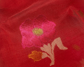 Banarasi Net Tilfi Butta Saree - red