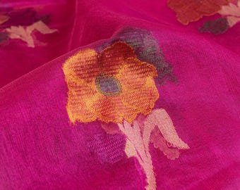 Banarasi Net Tilfi Butta Saree - pink