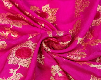 Banarasi Chiniya Silk Velvet Meena Saree - pink