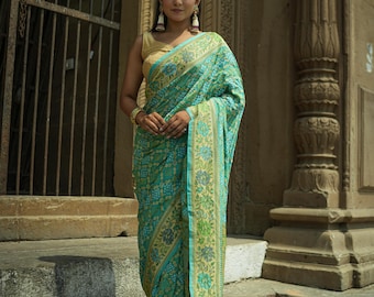 Banarasi Designer Rai Bandhini Saree