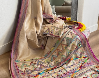 Lambani Hand Embroidered Vidharba Tussar Saree